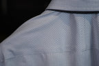 Men’s Fine‑Woven Grey Mini‑Check 100% Cotton Long‑Sleeve Dress Shirt