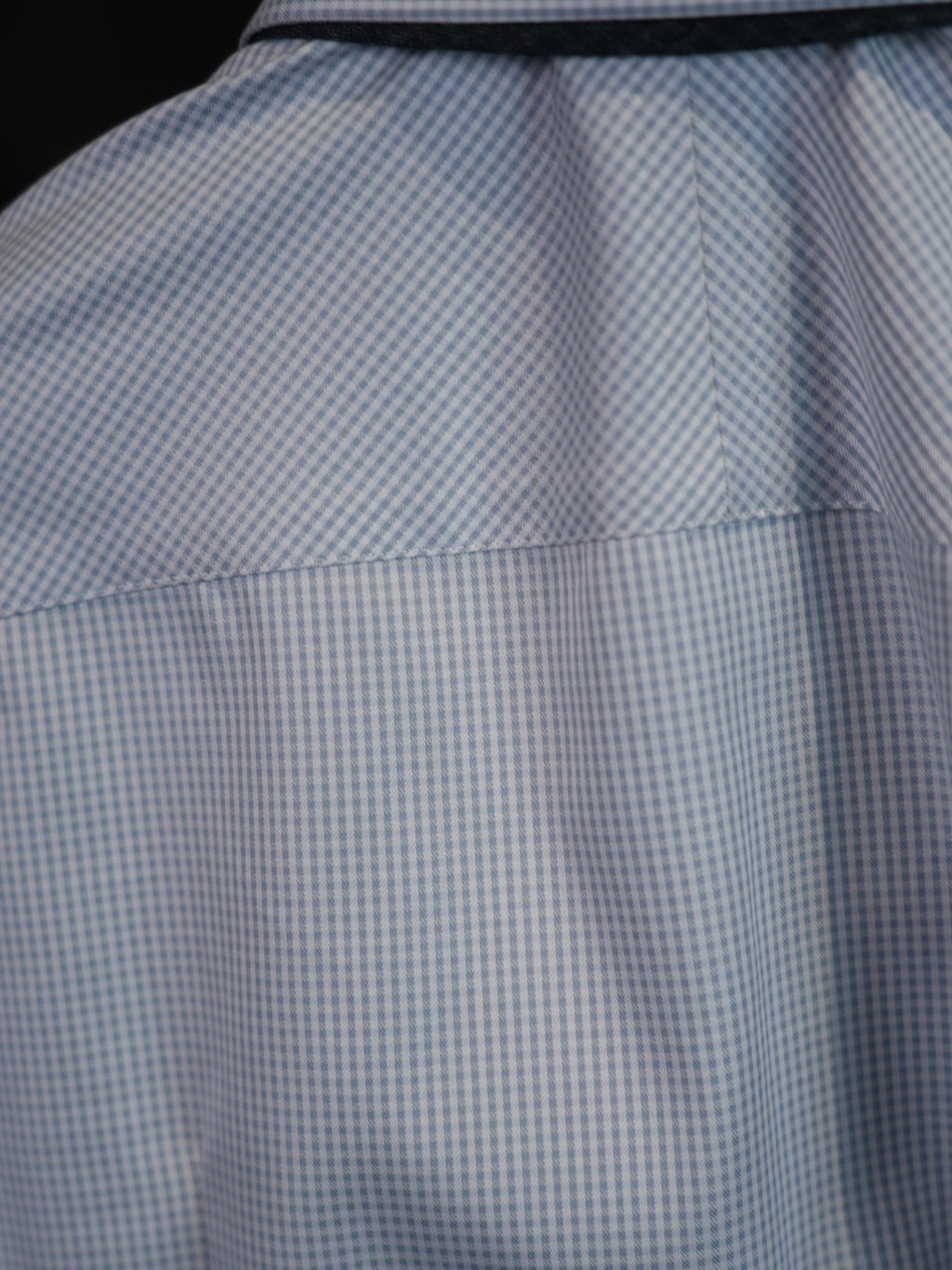 Men’s Fine‑Woven Grey Mini‑Check 100% Cotton Long‑Sleeve Dress Shirt