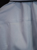Men’s Fine‑Woven Grey Mini‑Check 100% Cotton Long‑Sleeve Dress Shirt