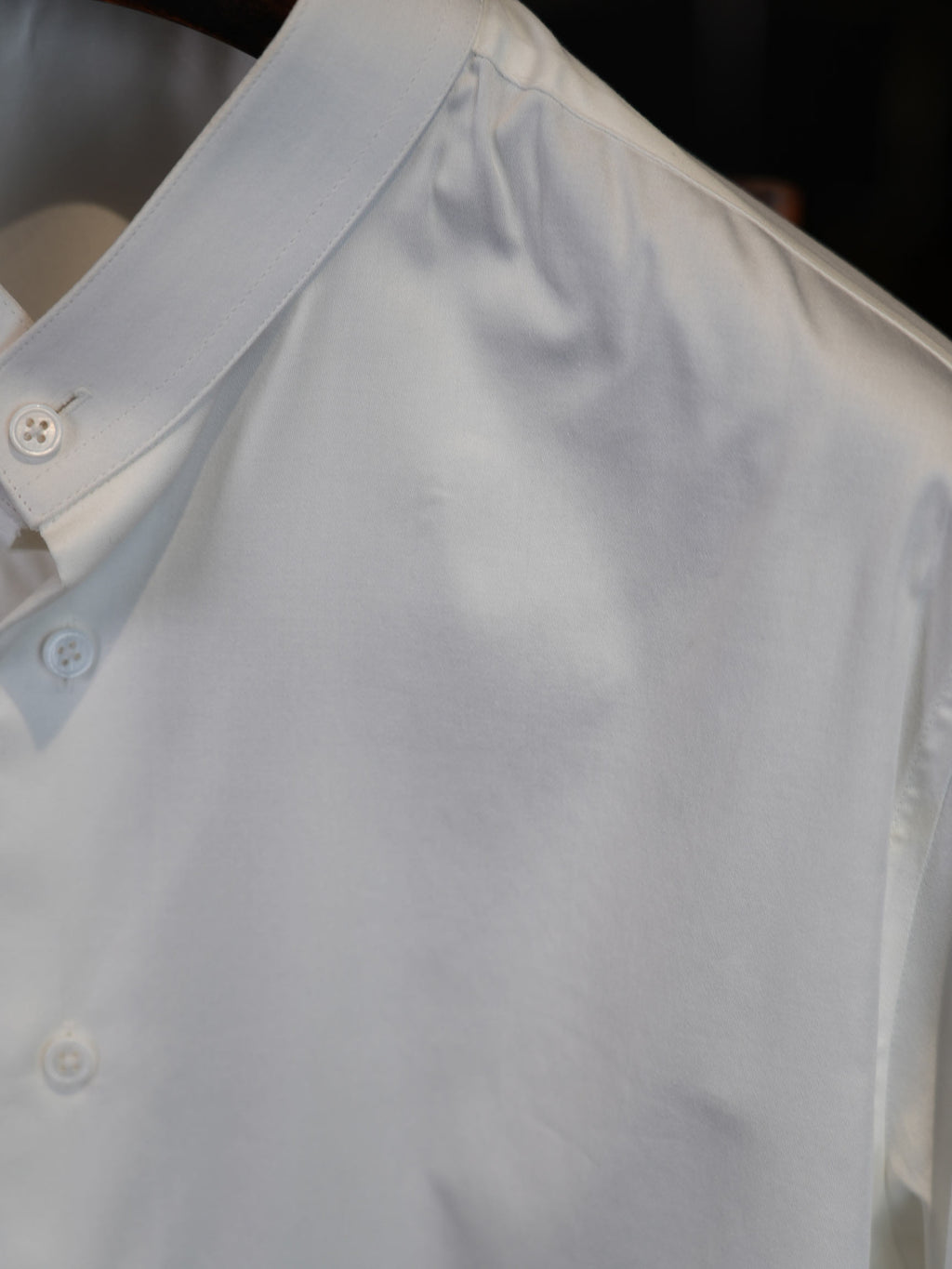 Men’s White 100% Cotton Stand Collar Dress Shirt, Long Sleeve Mandarin Collar Formal Business Shirt