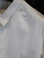 Men’s White 100% Cotton Stand Collar Dress Shirt, Long Sleeve Mandarin Collar Formal Business Shirt