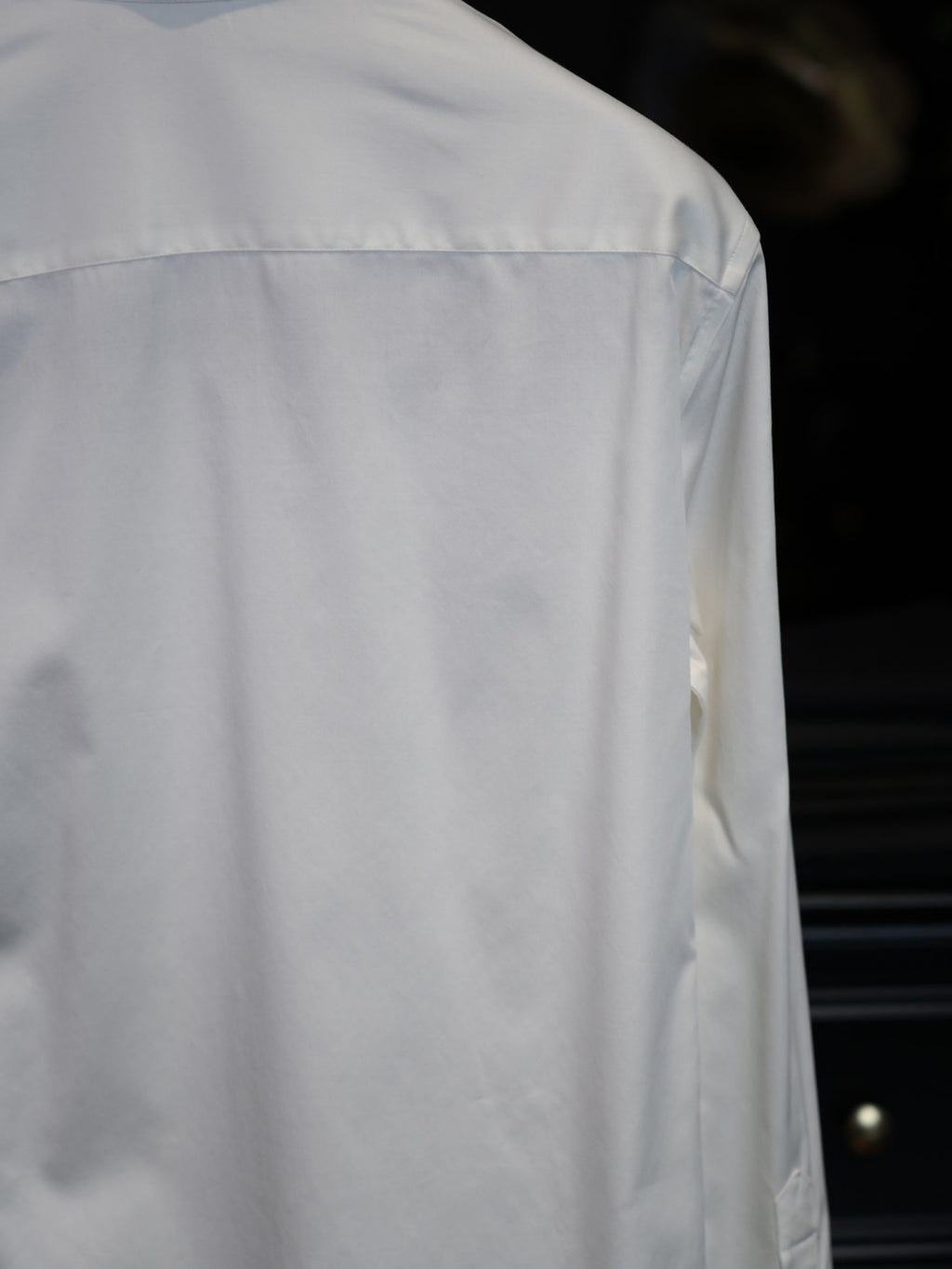 Men’s White 100% Cotton Stand Collar Dress Shirt, Long Sleeve Mandarin Collar Formal Business Shirt
