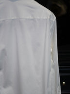 Men’s White 100% Cotton Stand Collar Dress Shirt, Long Sleeve Mandarin Collar Formal Business Shirt