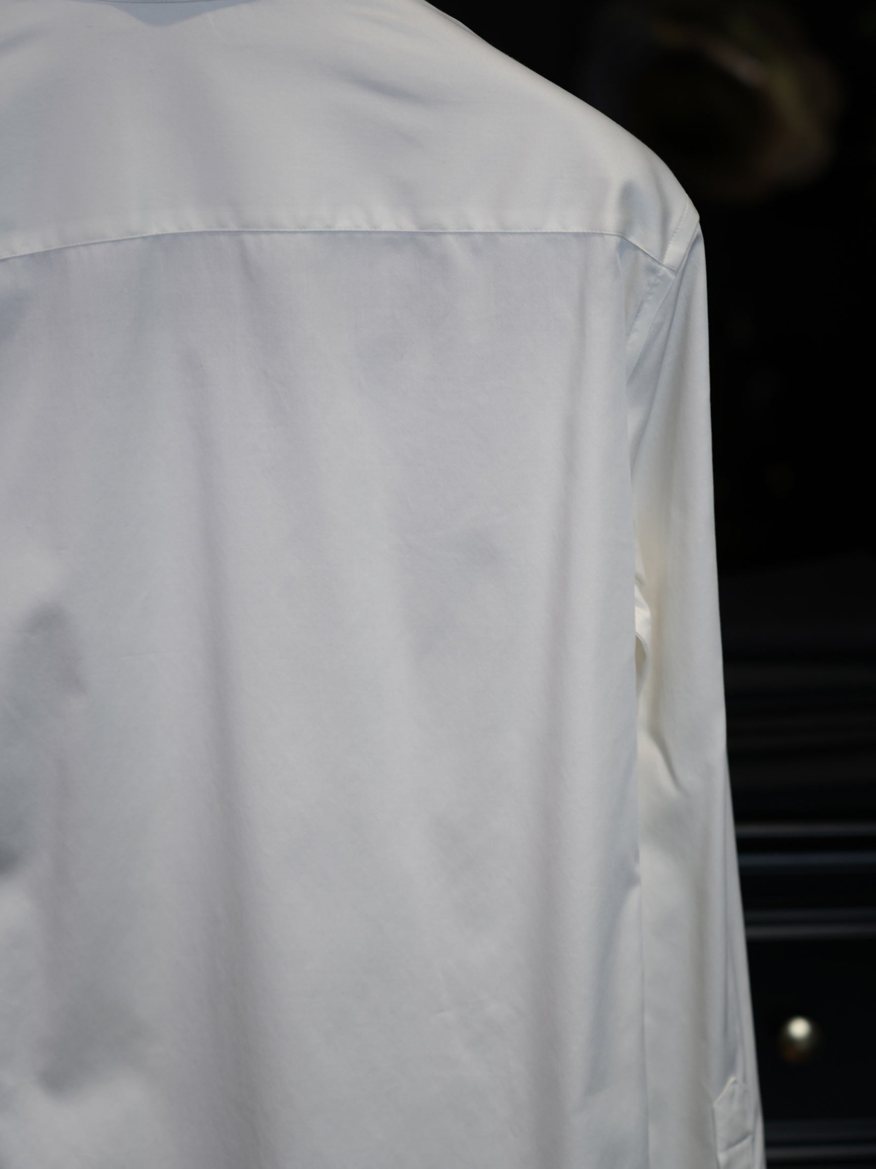 Men’s White 100% Cotton Stand Collar Dress Shirt, Long Sleeve Mandarin Collar Formal Business Shirt