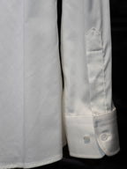 Men’s White 100% Cotton Stand Collar Dress Shirt, Long Sleeve Mandarin Collar Formal Business Shirt