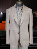 Italian imported beige woven texture patch pocket single blazer