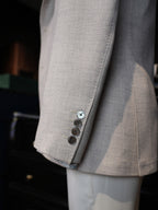 Italian imported beige woven texture patch pocket single blazer