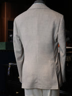 Italian imported beige woven texture patch pocket single blazer