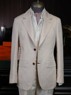 Beige Cotton Linen Casual Blazer For Gentlemen | In-House High-End Manufactory