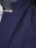 Men's Deep Blue Linen Cotton Casual Blazer | Notch Lapel 50% Linen 50% Cotton Sport Jacket