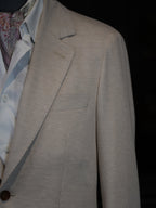 Light apricot ribbed knit casual blazer