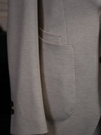 Light apricot ribbed knit casual blazer