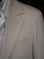 Light apricot ribbed knit casual blazer