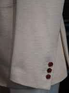 Light apricot ribbed knit casual blazer