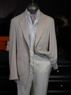 Light apricot ribbed knit casual blazer