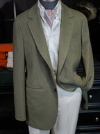 Sage Green Fine Stripe Unstructured Blazer | Premium Wool Casual Suit Jacket for Singapore Gentlemen