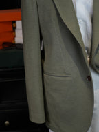 Sage Green Fine Stripe Unstructured Blazer | Premium Wool Casual Suit Jacket for Singapore Gentlemen