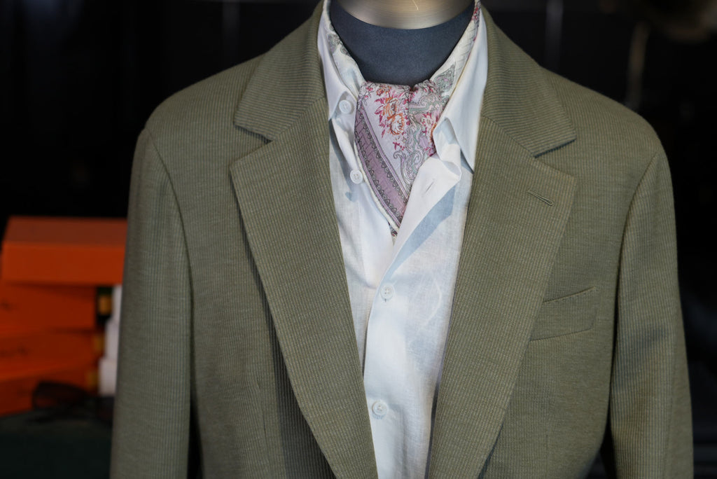 Sage Green Fine Stripe Unstructured Blazer | Premium Wool Casual Suit Jacket for Singapore Gentlemen