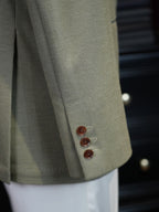 Sage Green Fine Stripe Unstructured Blazer | Premium Wool Casual Suit Jacket for Singapore Gentlemen