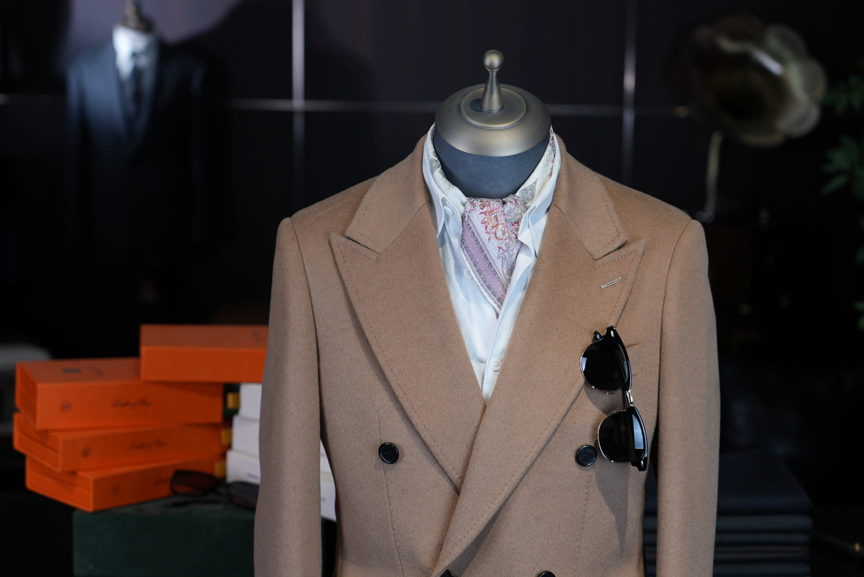 Camel Heavyweight 100% Wool Double-Breasted Blazer | Bespoke Designer Jacket from Our Own Factory