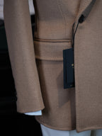 Camel Heavyweight 100% Wool Double-Breasted Blazer | Bespoke Designer Jacket from Our Own Factory