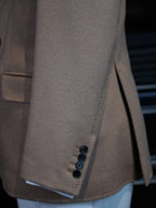 Camel Heavyweight 100% Wool Double-Breasted Blazer | Bespoke Designer Jacket from Our Own Factory
