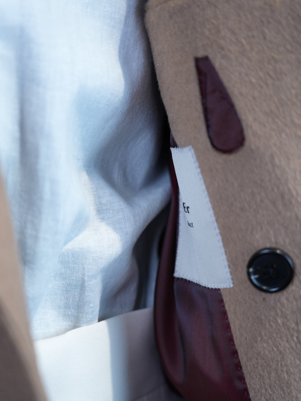 Camel Heavyweight 100% Wool Double-Breasted Blazer | Bespoke Designer Jacket from Our Own Factory