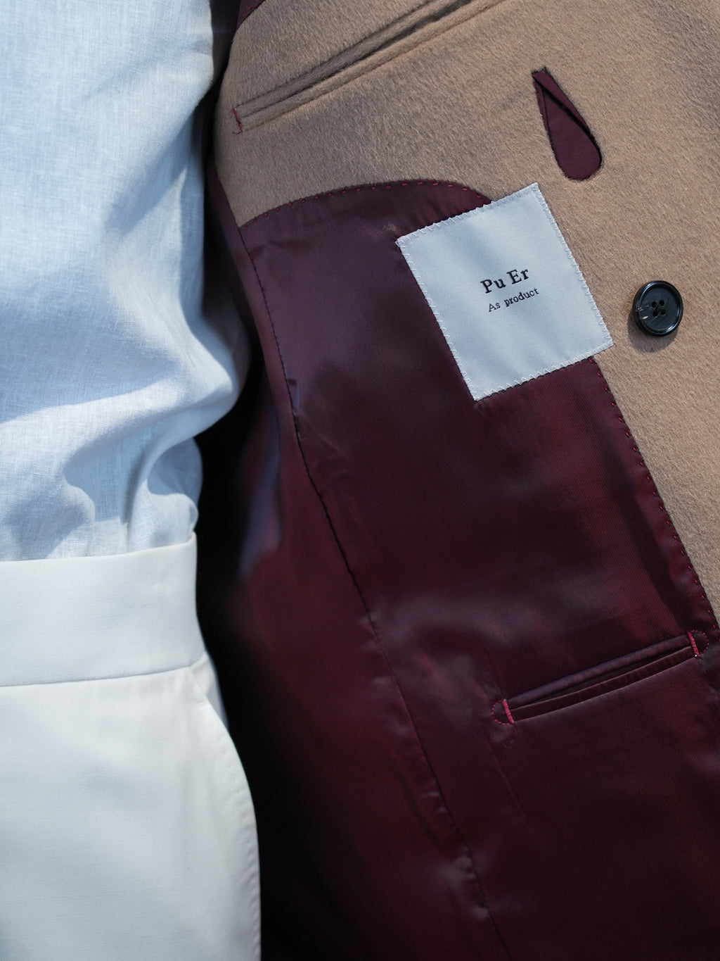 Camel Heavyweight 100% Wool Double-Breasted Blazer | Bespoke Designer Jacket from Our Own Factory