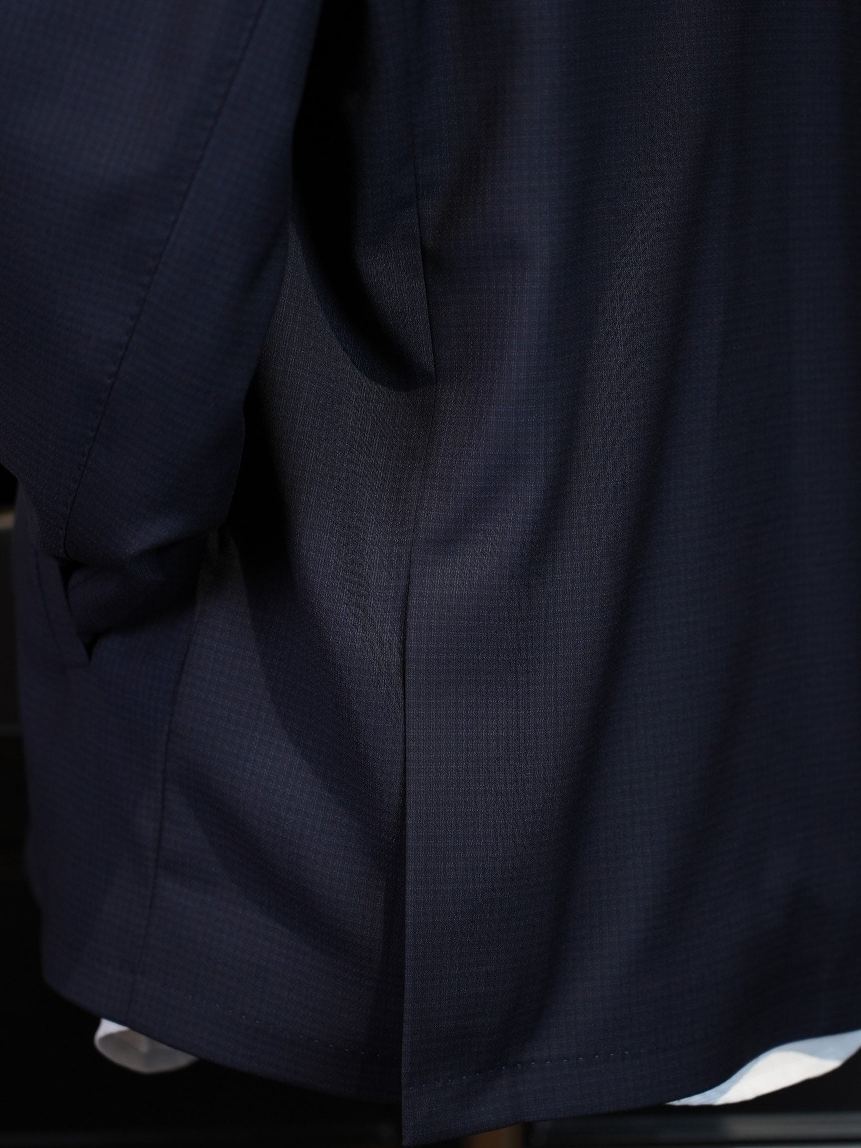 Men’s Navy 100% Pure Wool Business Executive Zip Jacket, Custom Tailored Fit for Black Men’s Broad Shoulders & Athletic Torso Premium Fine Wool Office Blouson