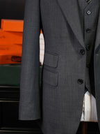 Grey textured wool blazer
