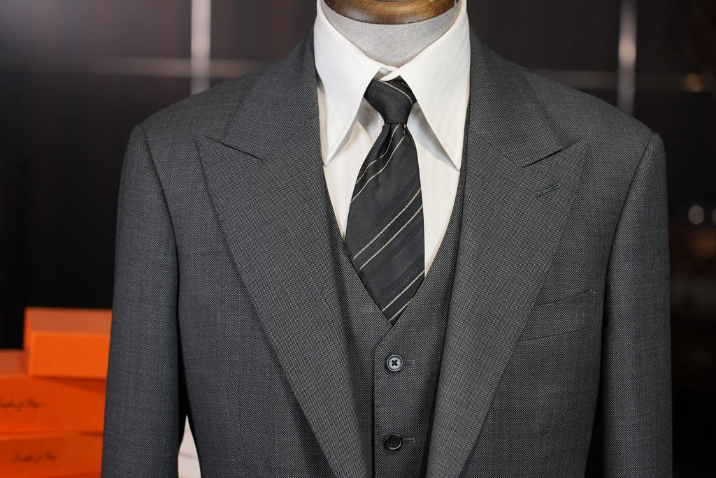 Grey textured wool blazer