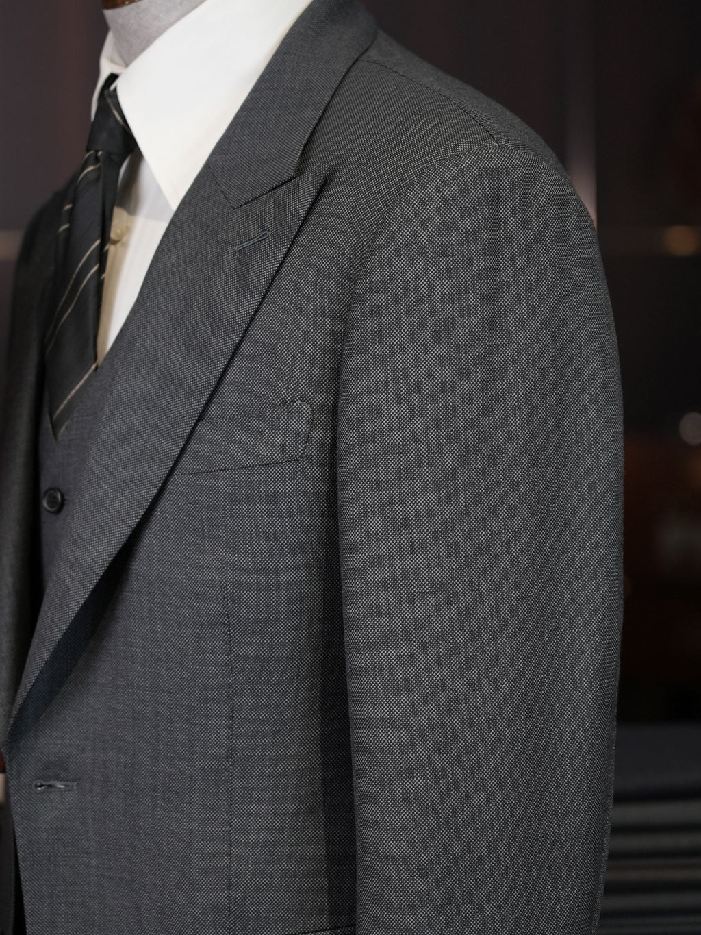 Grey textured wool blazer