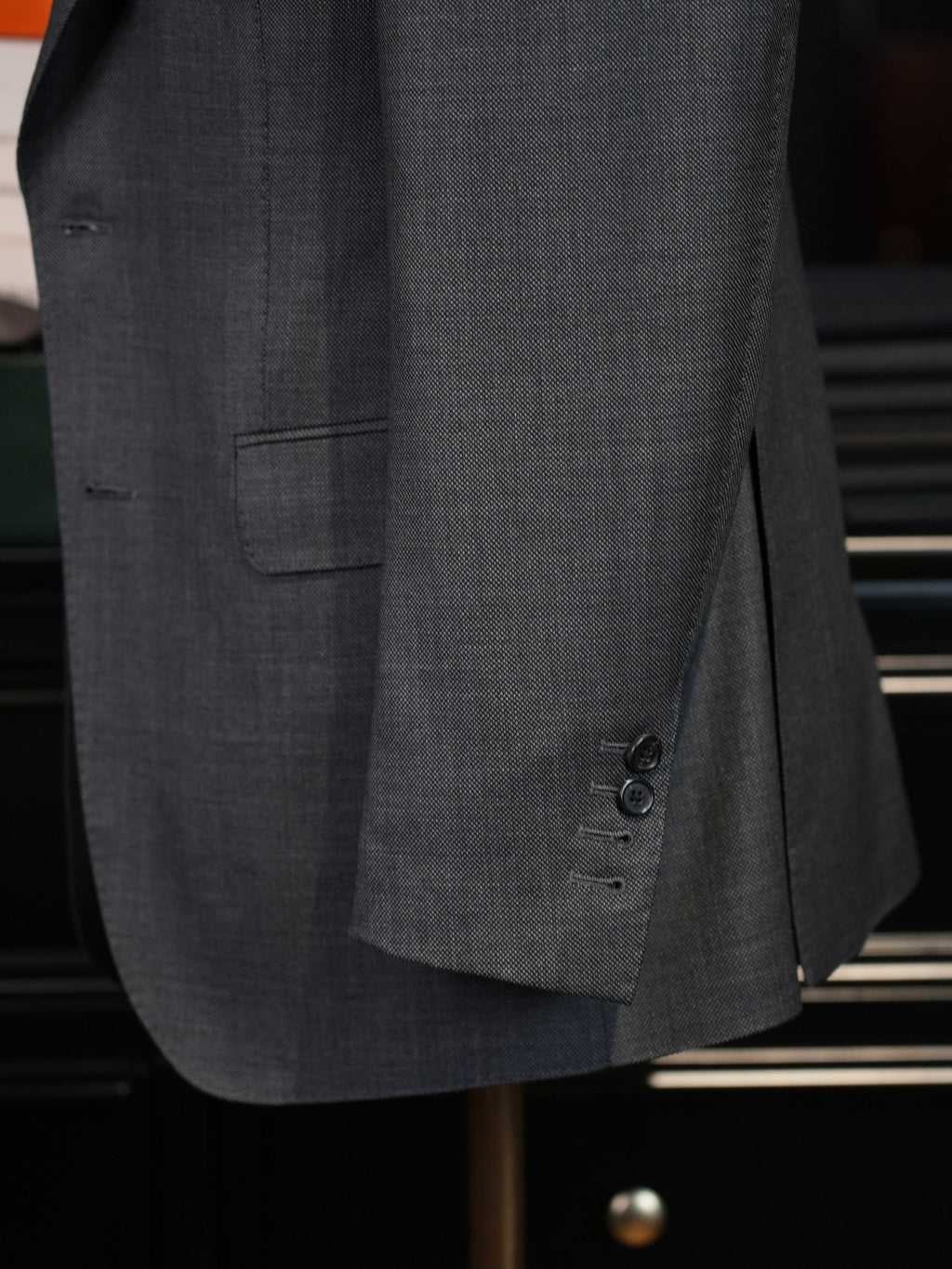 Grey textured wool blazer