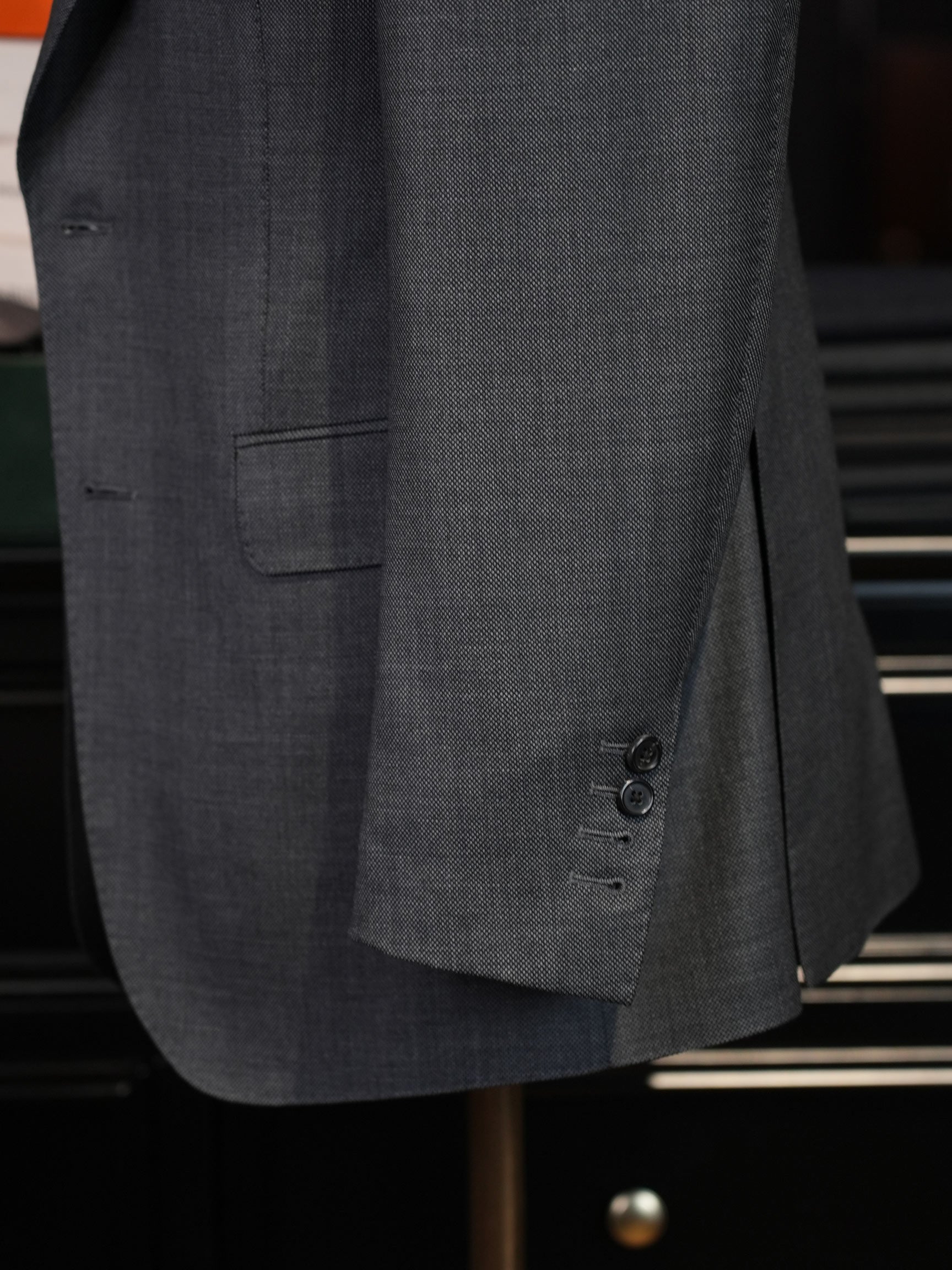 Grey textured wool blazer