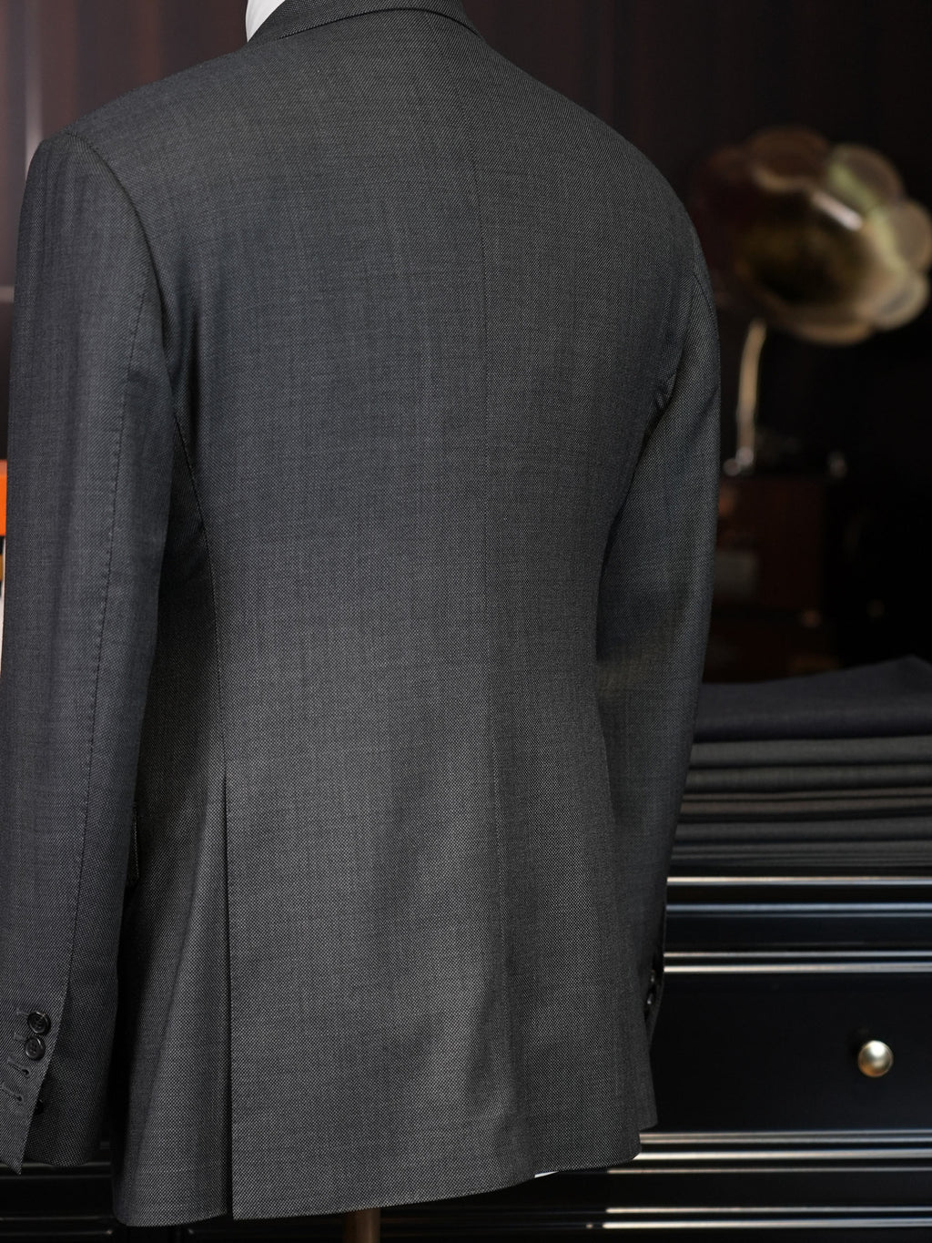 Grey textured wool blazer
