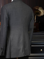 Grey textured wool blazer