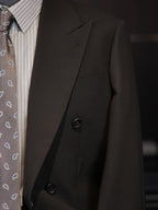 Men's Dark Brown Double-Breasted Peak Lapel Sport Coat | 100% Pure Wool Blazer