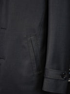 Men’s Dark Grey 100% Superfine Wool Casual Trench Coat, Custom Tailored Fit for Black Men’s Torso & Shoulder Proportions Mid-Length Luxury Wool Overcoat