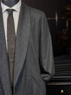 Men’s Grey Wool Blend Open Front Casual Jacket, 50% Wool 50% Polyester Soft Shawl Collar Relaxed Cardigan Coat for Smart Daily Wear