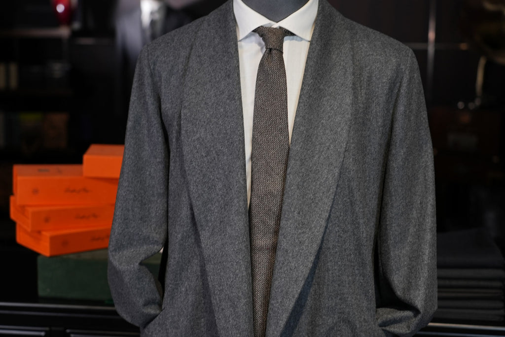 Men’s Grey Wool Blend Open Front Casual Jacket, 50% Wool 50% Polyester Soft Shawl Collar Relaxed Cardigan Coat for Smart Daily Wear