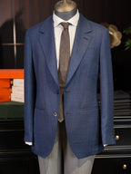 Men’s Solid Fine Worsted Wool Blazer, 100% Pure Italian Fine Wool Two-Button Business Sport Coat