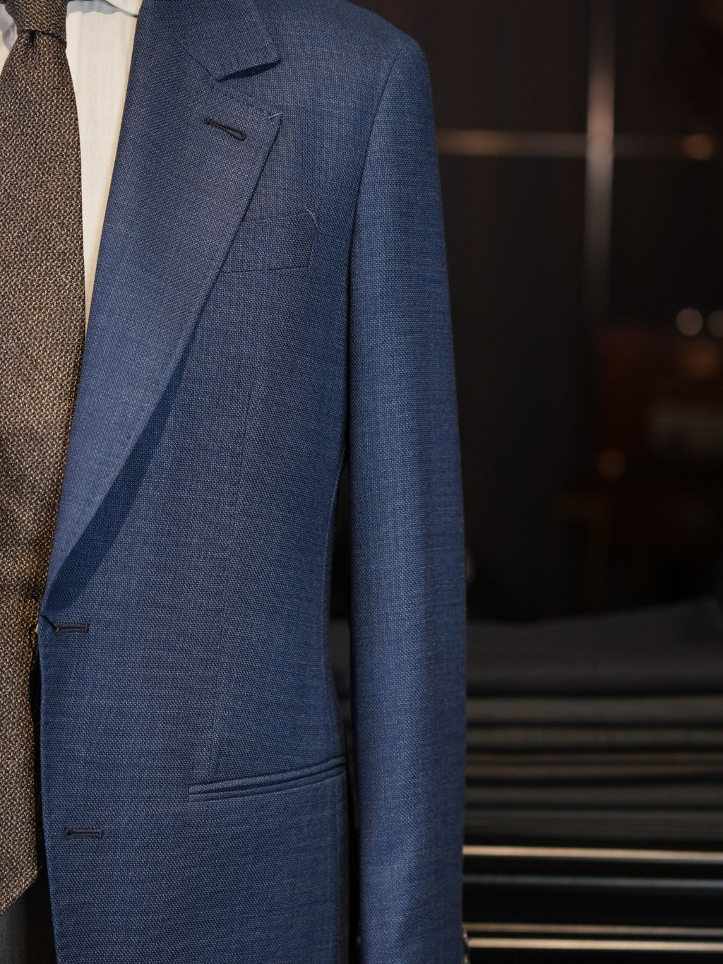 Men’s Solid Fine Worsted Wool Blazer, 100% Pure Italian Fine Wool Two-Button Business Sport Coat