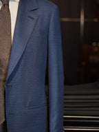 Men’s Solid Fine Worsted Wool Blazer, 100% Pure Italian Fine Wool Two-Button Business Sport Coat