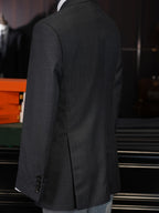 Men's Dark Grey Prince of Wales Check Sport Coat | Notch Lapel 100% Pure Wool Blazer