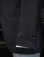 Dark black satin-paneled blazer