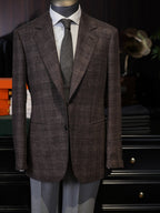 Italian Import 100% Wool Brown Windowpane Plaid Single Breasted Sport Coat Men’s Tailored Blazer