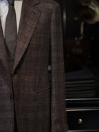 Italian Import 100% Wool Brown Windowpane Plaid Single Breasted Sport Coat Men’s Tailored Blazer