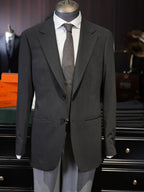 Black wool minimalist notched blazer