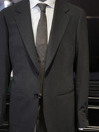 Black wool minimalist notched blazer