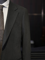 Black wool minimalist notched blazer